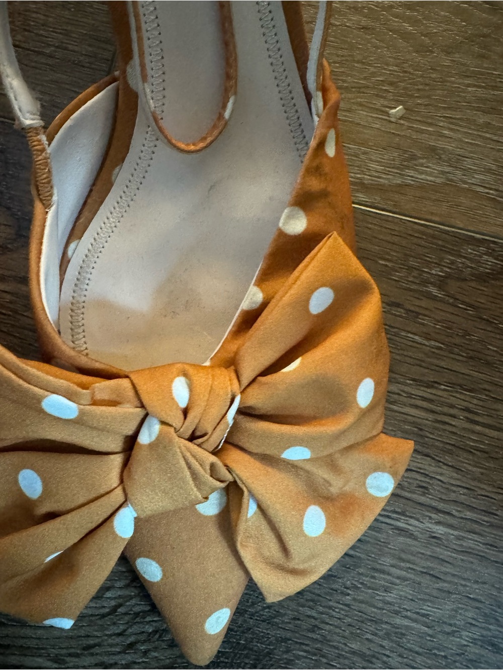 Zara Mustard Polka Dot Bow Slingback Flats - Picture 10 of 11